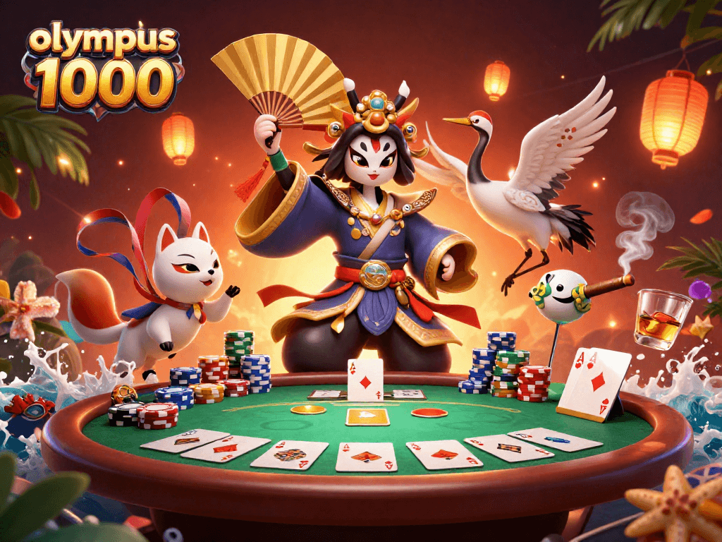 Menangkan jackpot di Olympus 1000 dengan karakter unik dan elemen kasino yang menarik.