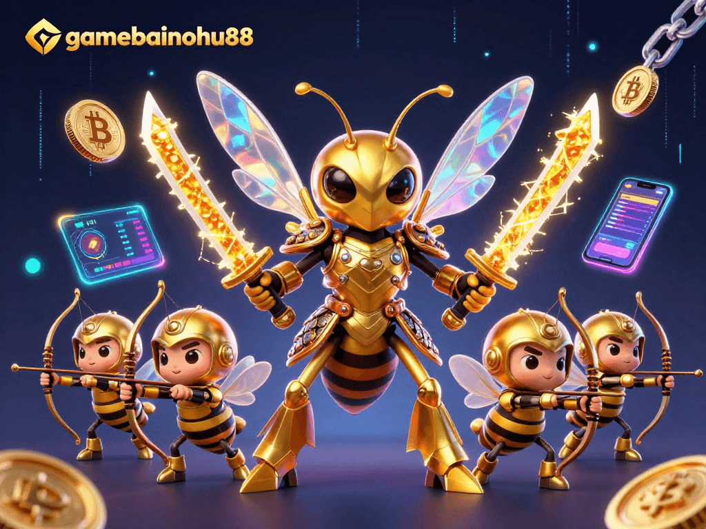 Engage with the thrilling gamebainohu88 using vibrant golden hornet samurais in a crypto casino.