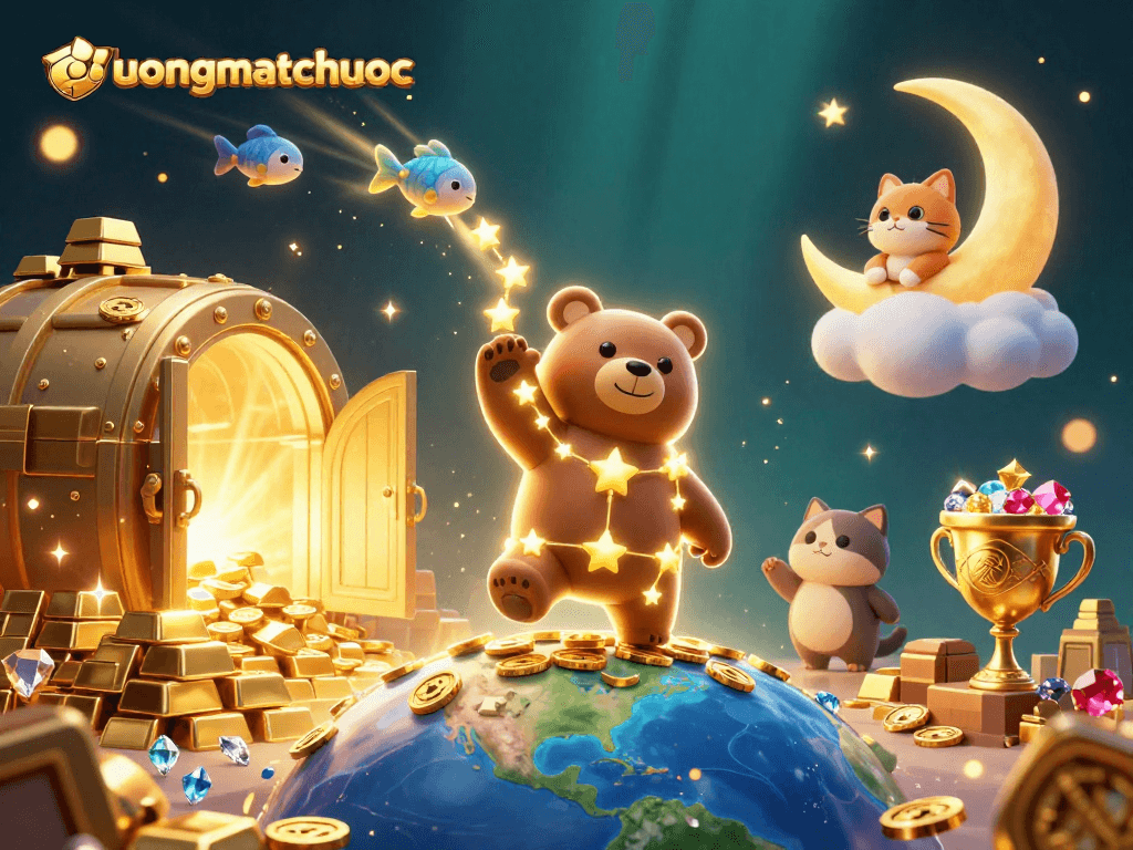 Experience duongmatchuoc and scoop up treasures in this lively casino-themed digital illustration.