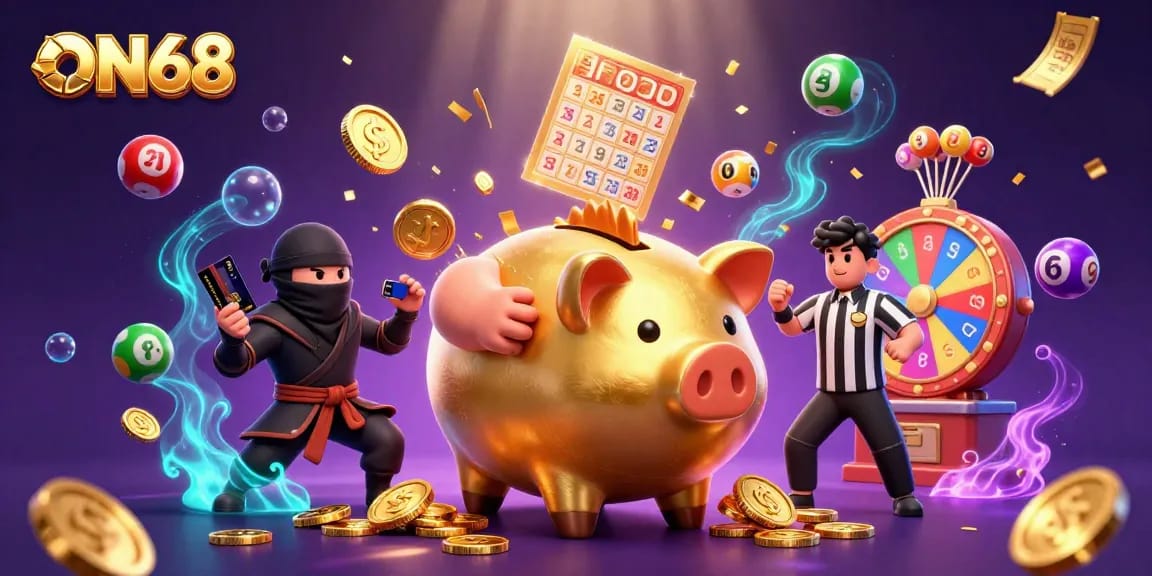 Experience thrilling games at ON68, where playful characters and vibrant visuals create excitement.
