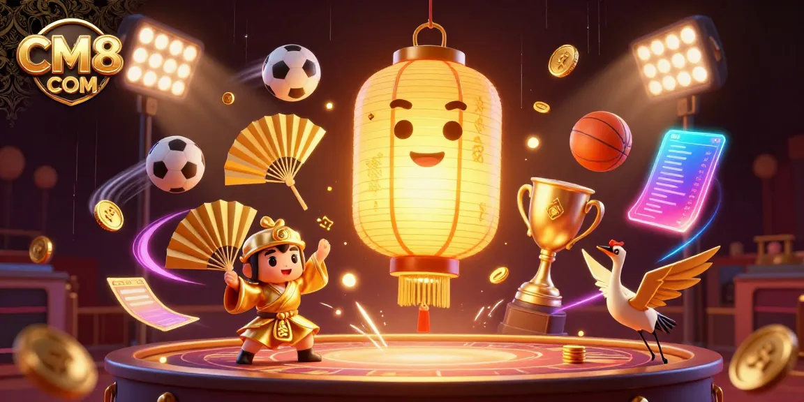 Experience thrilling gameplay with CM88 COM as golden lanterns and warriors enhance your betting adventure.