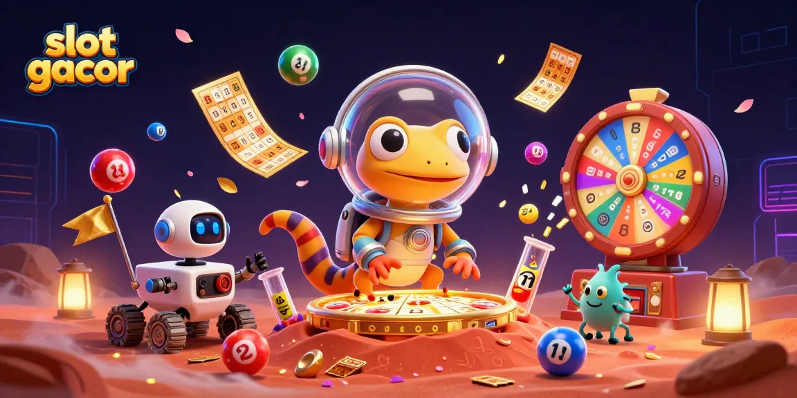 Engage in slot gacor action with vibrant casino elements and a Martian adventure.