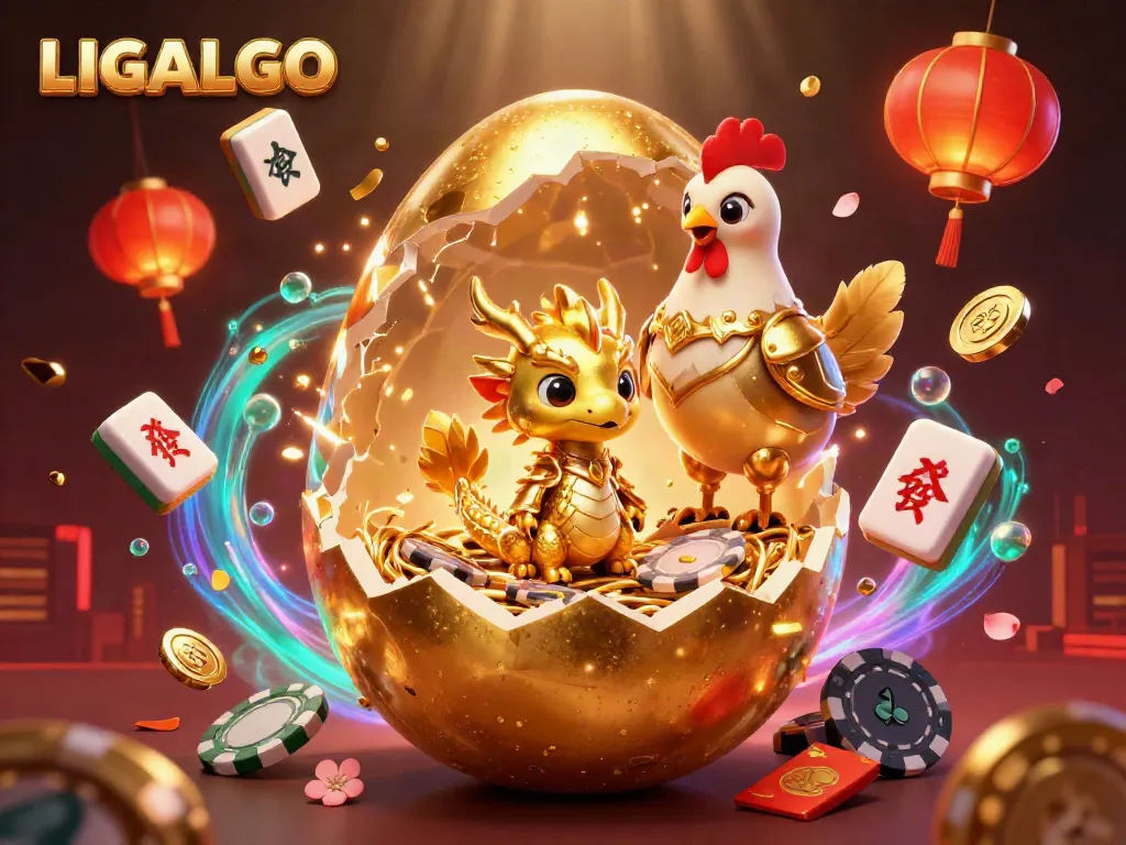 Engage with exciting live odds at LIGALGO featuring a golden dragon and poker chips.