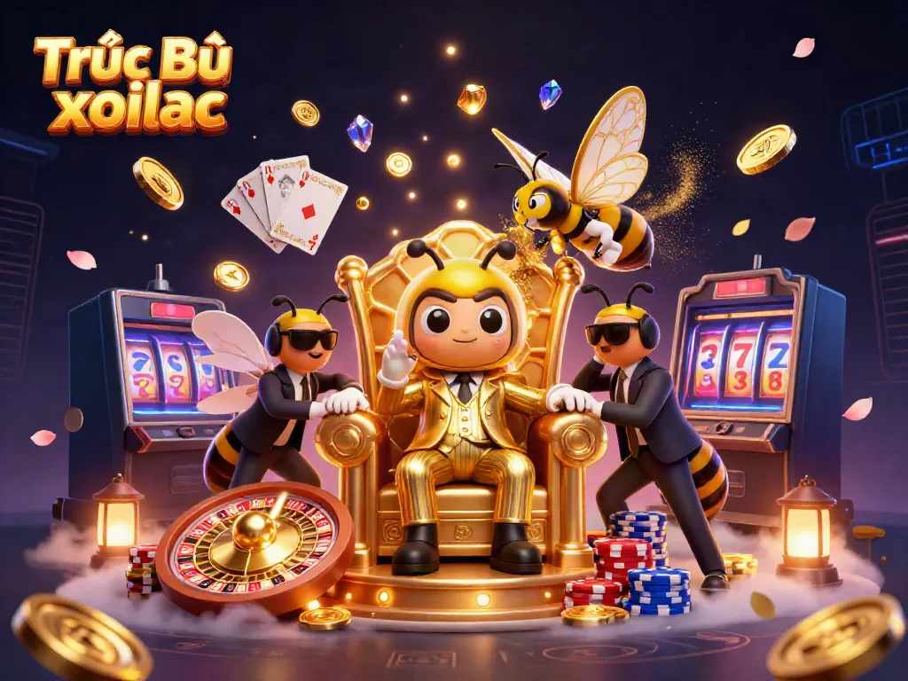 Experience Trực Tiếp xoilac with a vibrant, action-packed casino scene featuring dynamic characters and sparkling game elements.