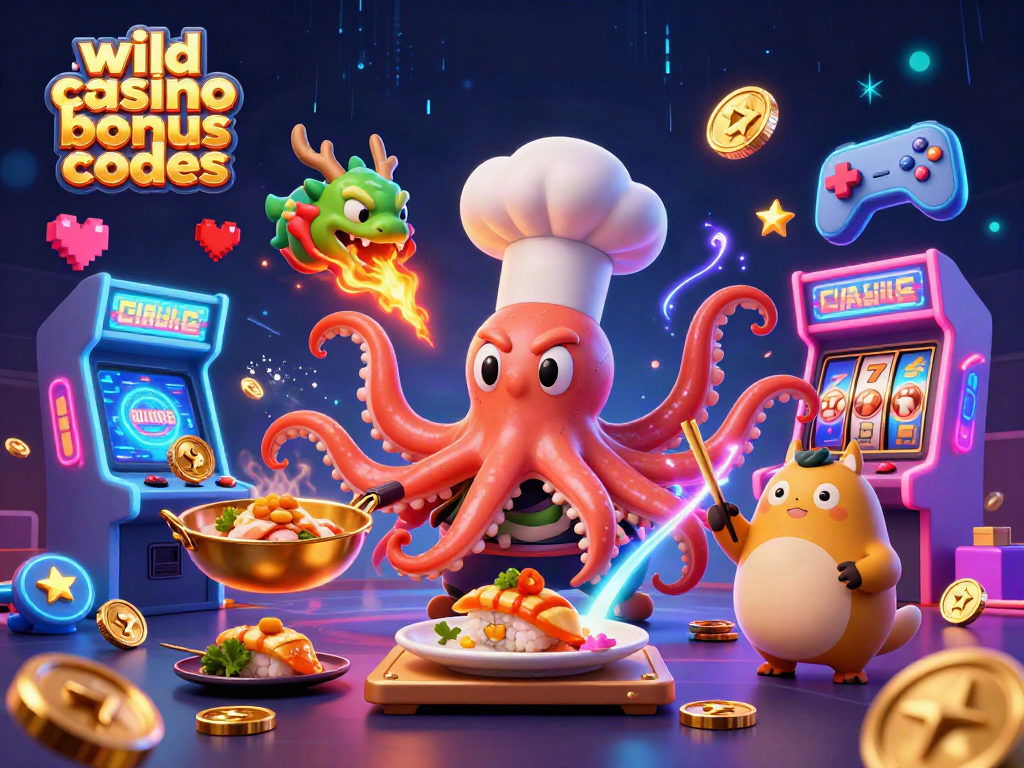 Engage in exciting gameplay with wild casino bonus codes featuring vibrant characters and colorful arcade elements.