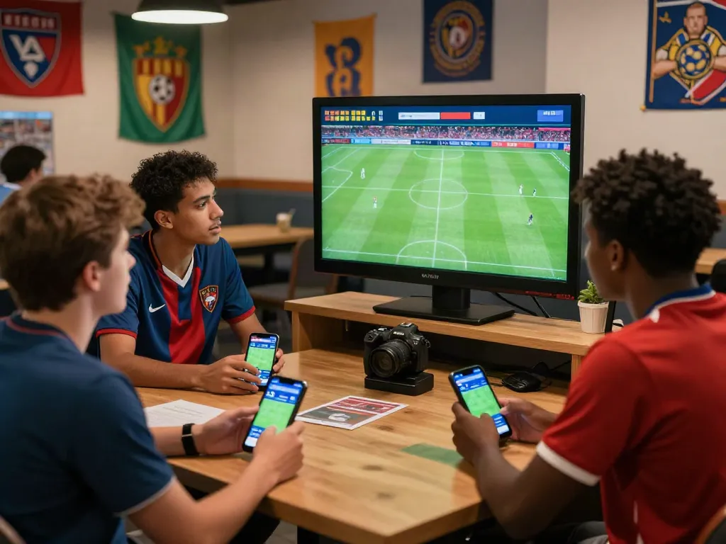 Exciting WWBOLA betting scene with fans analyzing soccer odds and match statistics.