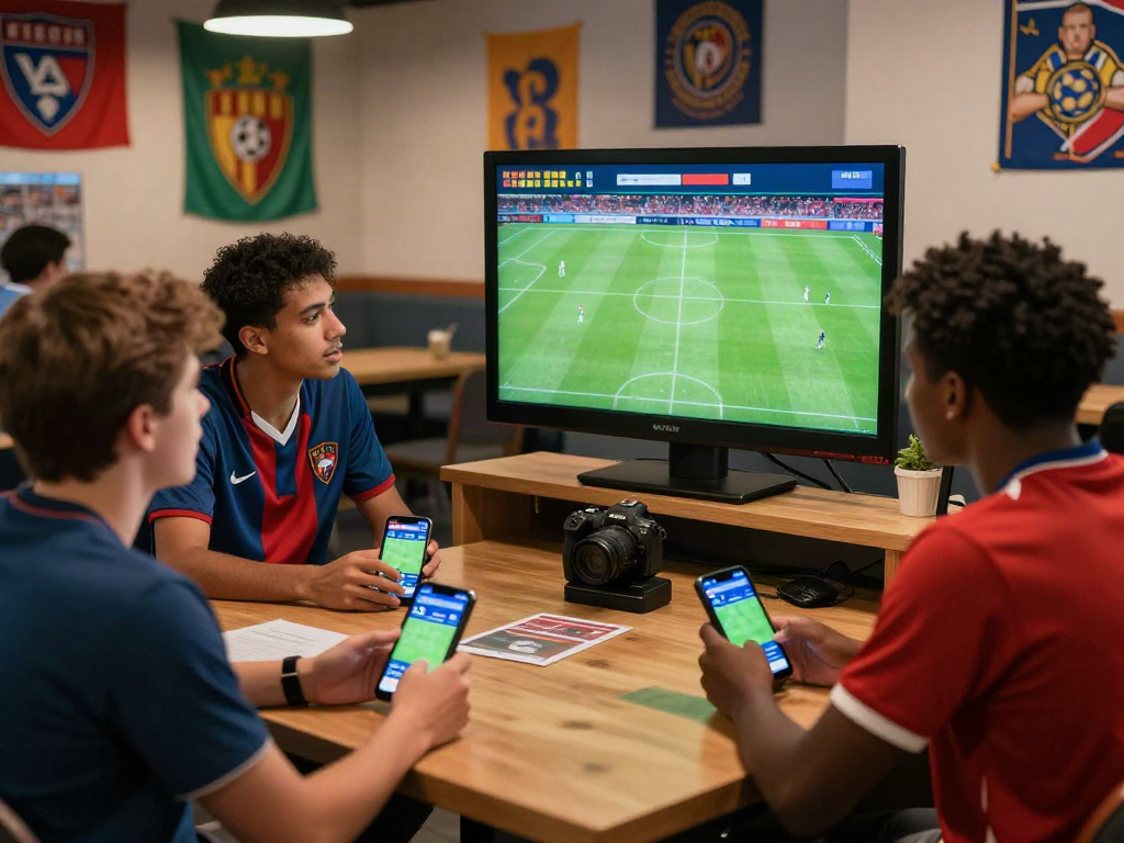 Exciting WWBOLA betting scene with fans analyzing soccer odds and match statistics.