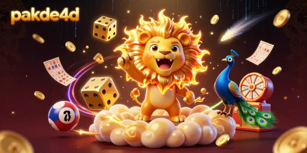 Engage in exciting lottery games with pakde4d, showcased in vibrant 3D illustration.