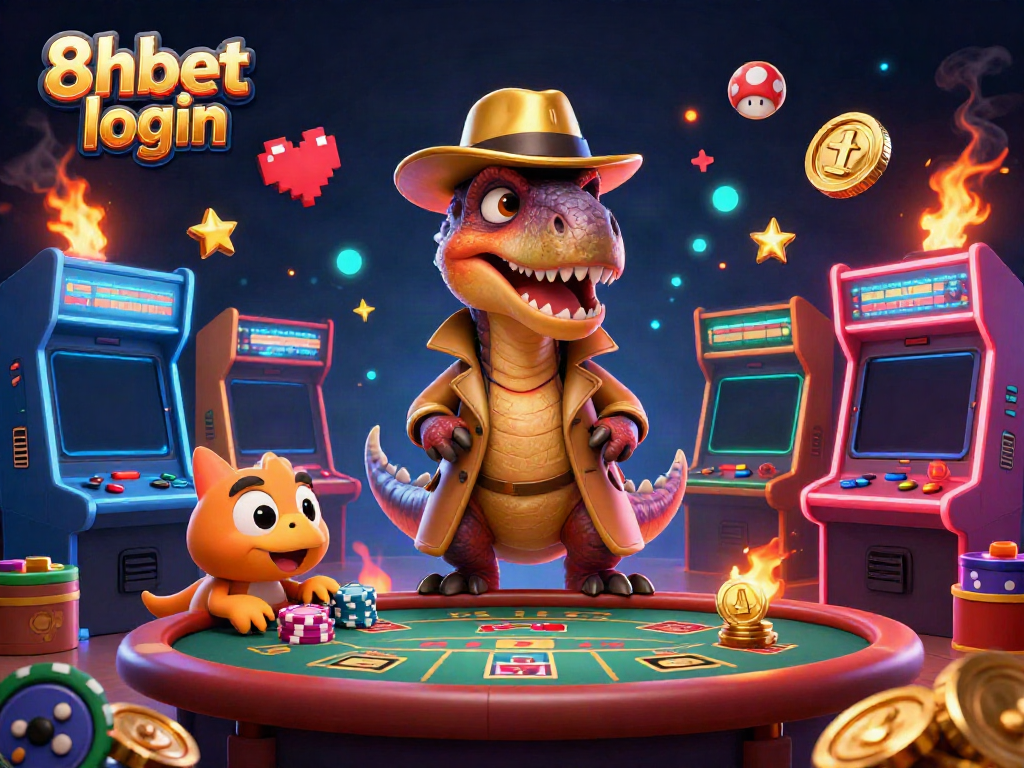 Experience the thrill of gaming with 8xbet login as a velociraptor card counter engages in a blackjack game.