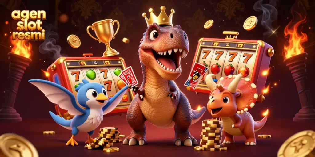 Menggandakan keberuntungan di agen slot resmi dengan karakter T-Rex ramah dan banyak elemen kasino secara dinamis.