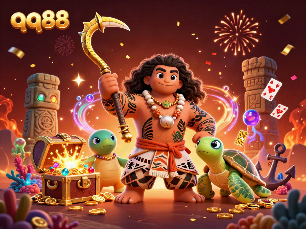 Engage in thrilling gameplay with qq88’s vibrant casino scene featuring treasures and excitement.