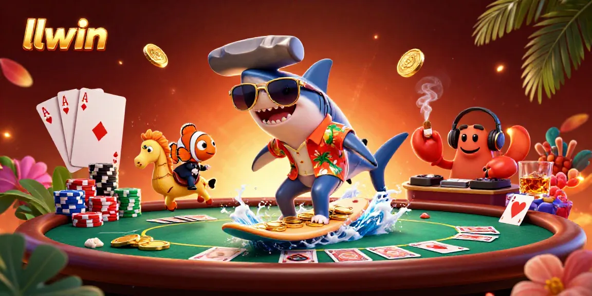Experience the thrill of llwin gaming with vibrant casino elements and dynamic sea characters.