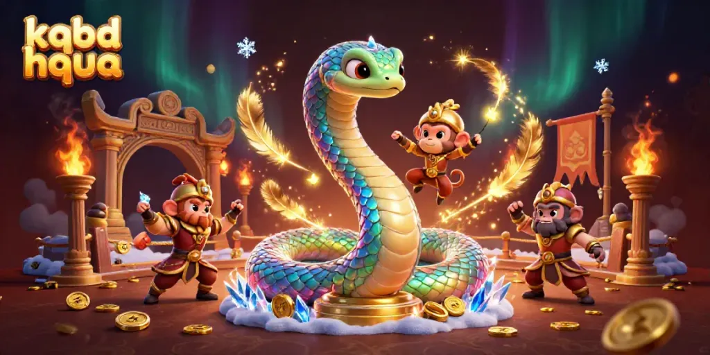 Engage with thrilling kqbd hqua highlights as a colorful serpent and a golden monkey king spark magic.