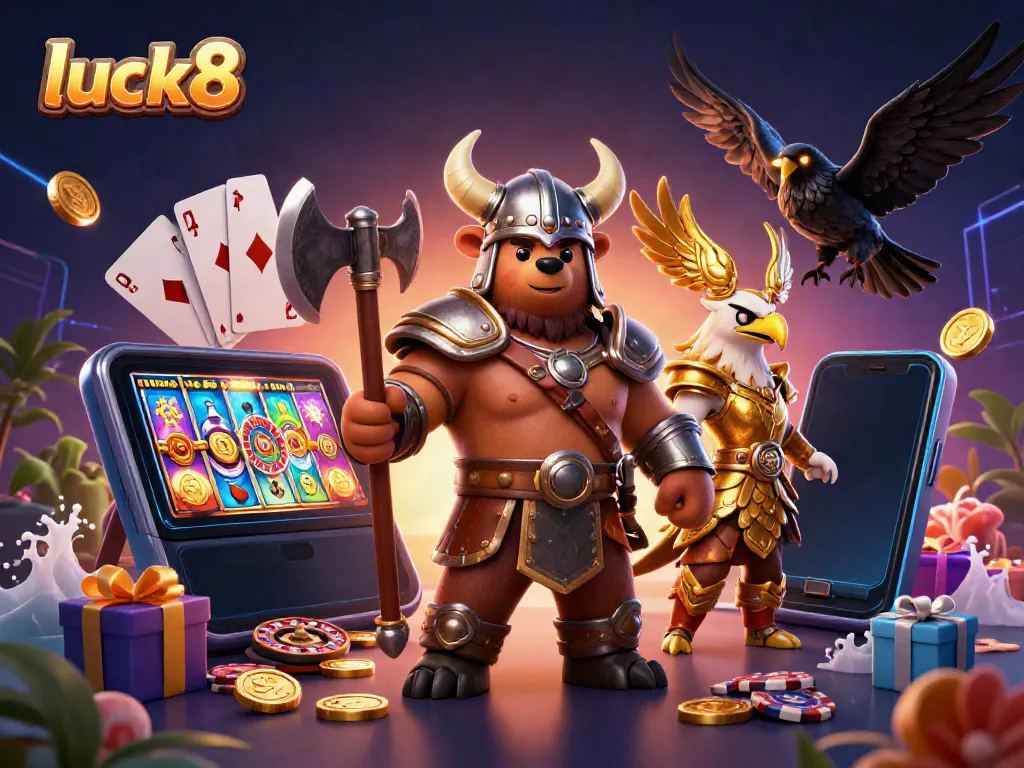 Experience thrilling gaming with luck8 in this vibrant casino scene of excitement and engagement.