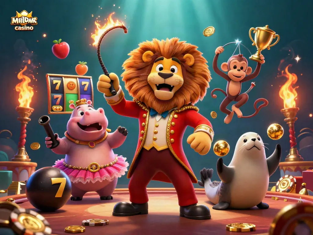 Mildcasino offers thrilling slot action with vibrant characters in a dynamic casino scene.