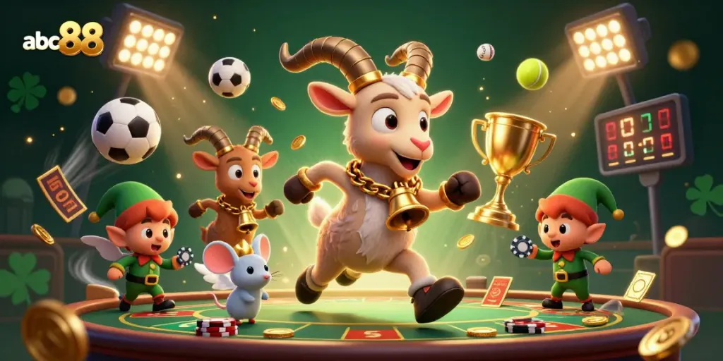 Spin to win at abc88's exciting casino with whimsical characters and vibrant game elements.
