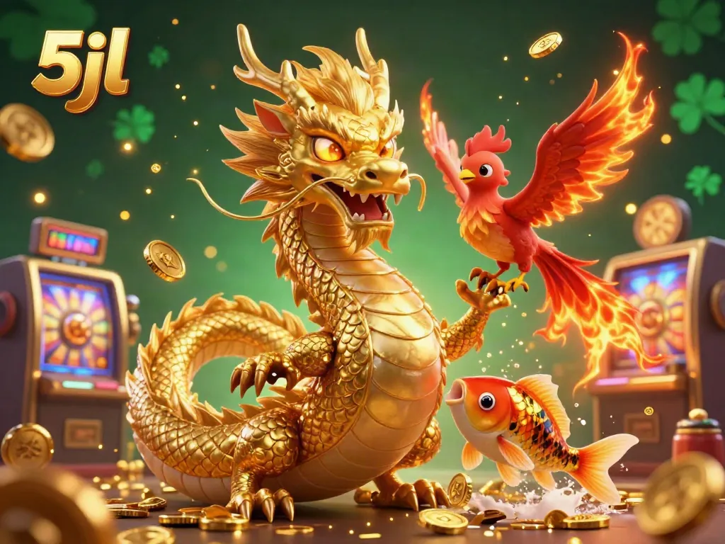 Experience the thrill of 5jl gaming with vibrant characters and lively casino elements.