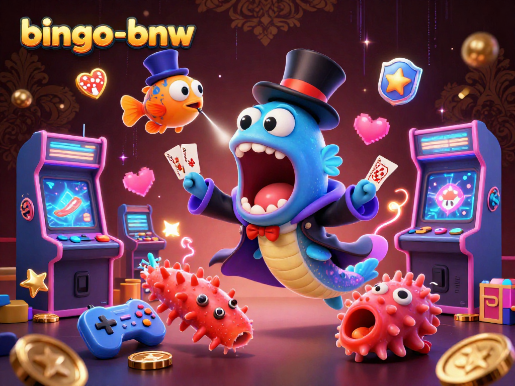 Bingo-bnw showcases a vibrant jackpot scene with unique underwater characters celebrating winning moments
