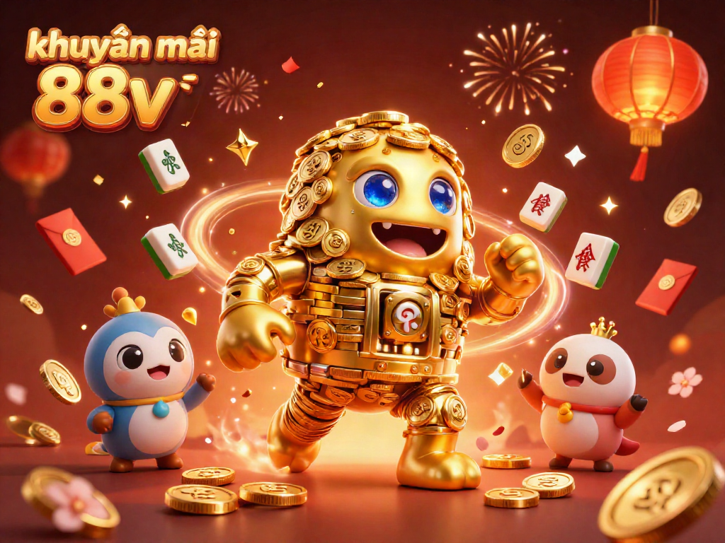 Engage with exciting khuyễn mãi 88vv gaming bonuses in a vibrant 3D casino illustration.