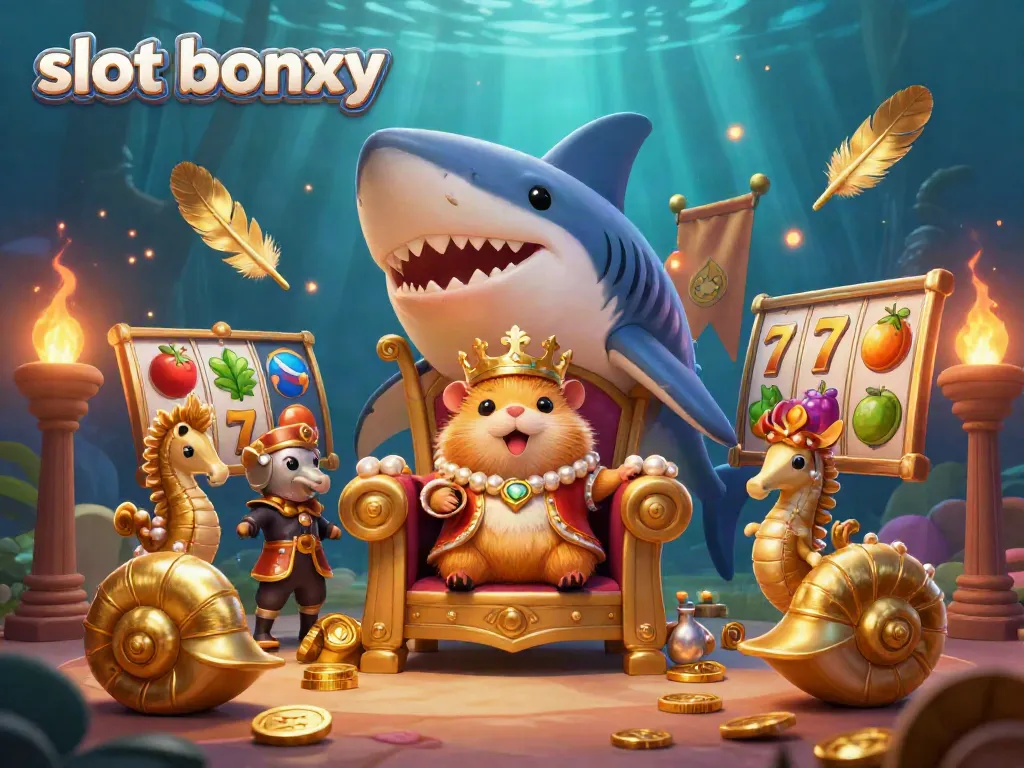 Engage with the vibrant slot bonus scene showcasing a golden hamster king and dynamic casino elements.