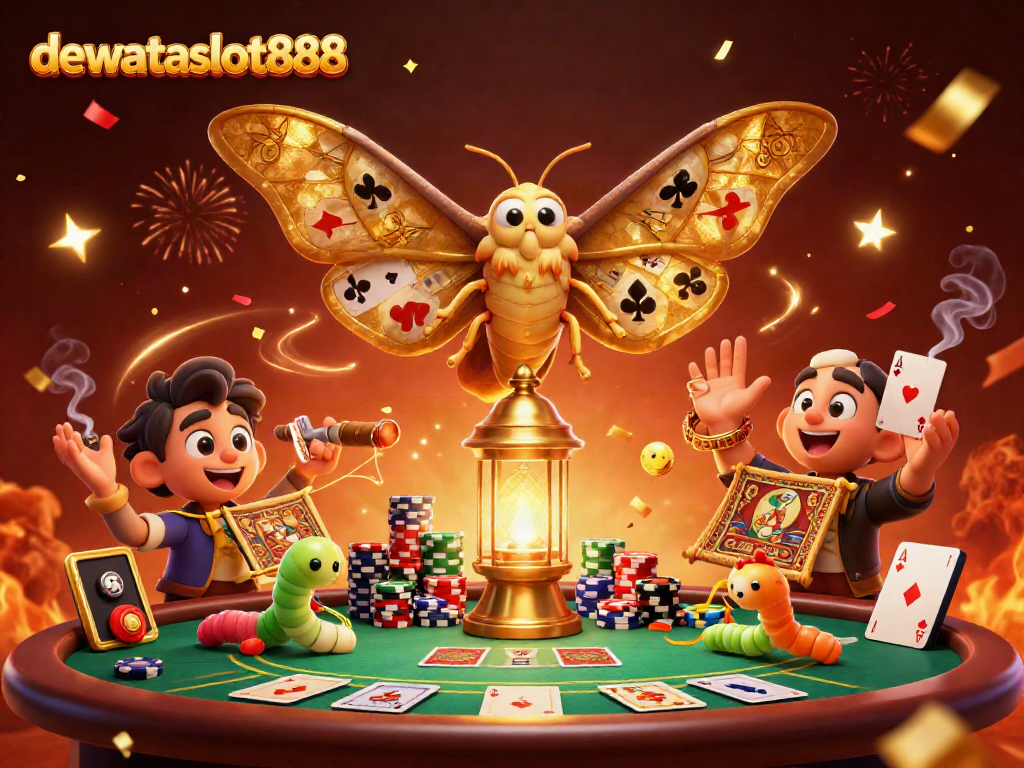 Menangkan permainan di dewataslot888 dengan ilustrasi kasino penuh warna dan strategis.