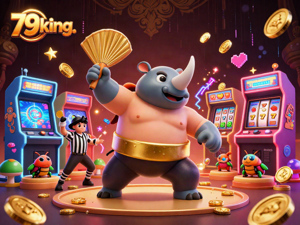 Experience the thrilling wins at 79king. with a vibrant sumo beetle champion in a colorful casino adventure