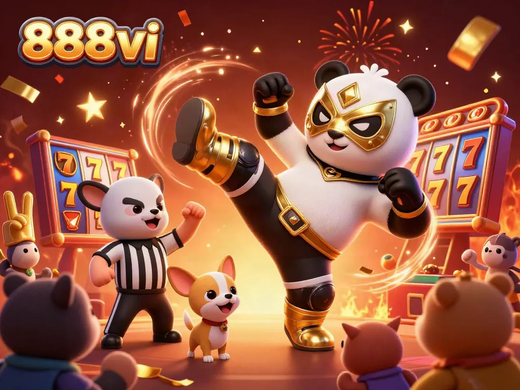 Experience thrilling action at 888vi's casino with our vibrant 3D illustration featuring exciting slot game elements.