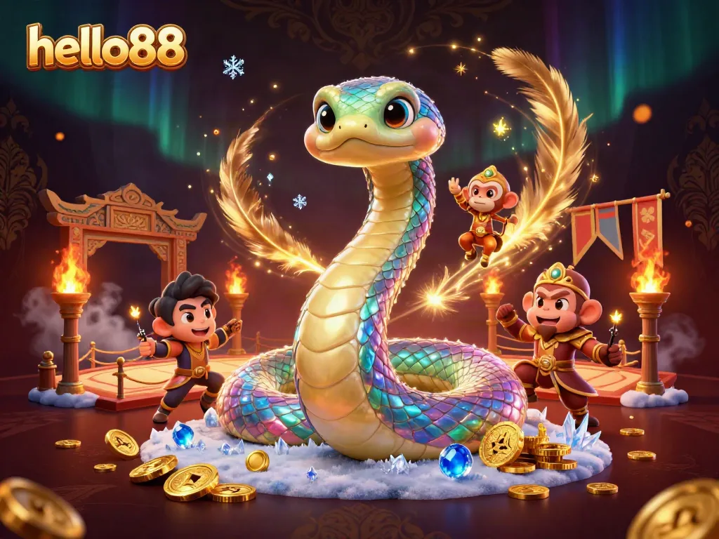 Experience thrilling gameplay at hello88 with a vibrant 3D scene featuring dynamic casino elements.