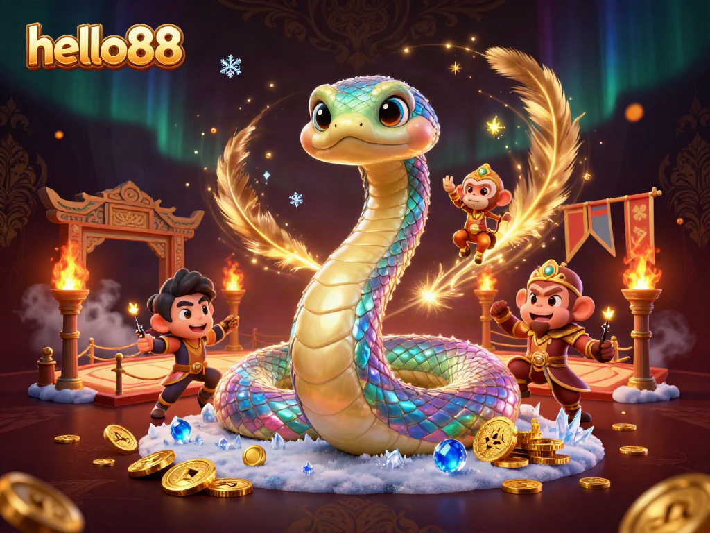 Experience thrilling gameplay at hello88 with a vibrant 3D scene featuring dynamic casino elements.