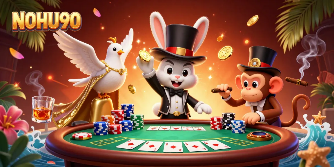 Experience the thrill of NOHU90 with a magician rabbit and poker excitement!