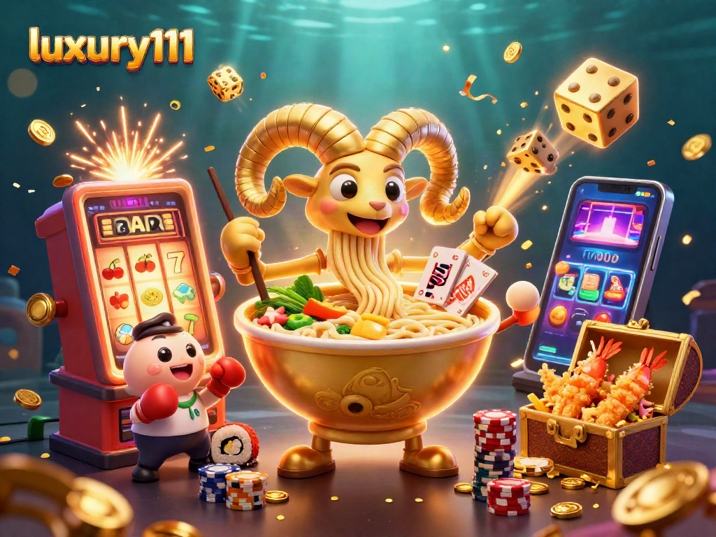 Engage with luxury111 at our vibrant casino scene featuring playful characters and a winning atmosphere!