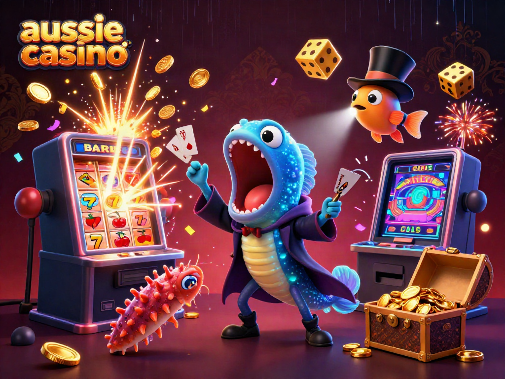Aussie casino adventure featuring a magical underwater scene with vibrant characters and exciting jackpot elements.