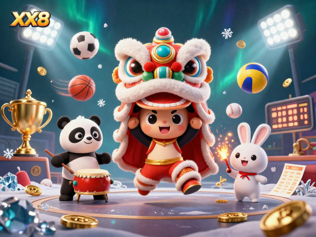 Experience the exciting world of online betting at XX8 with vibrant characters celebrating in a dynamic casino illustration.