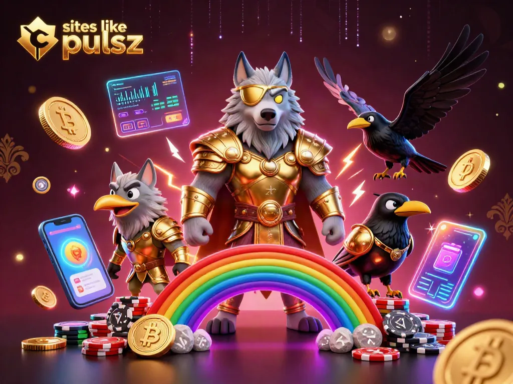 Experience winning strategies at alternative sites like pulsz with glowing casino elements and Norse mythology characters.