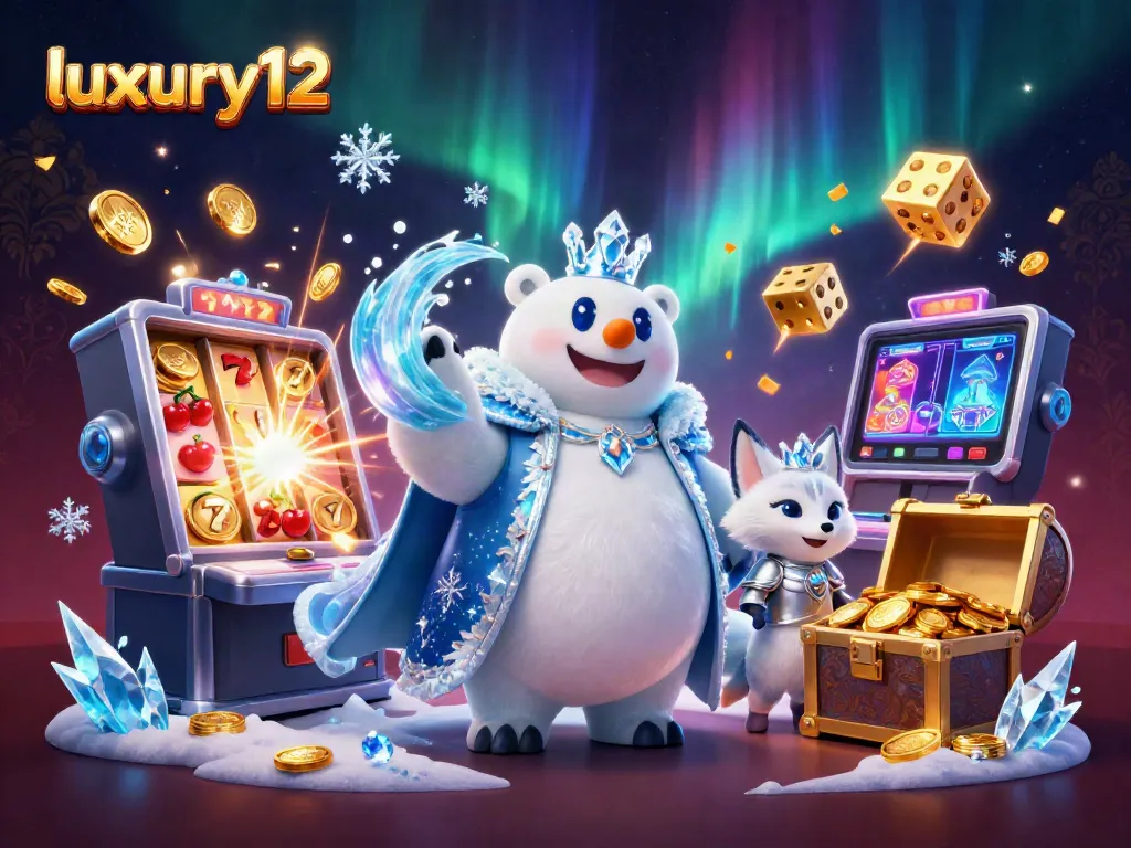 Experience luxury12 gaming with a dazzling 3D slot scene featuring a majestic ice king.