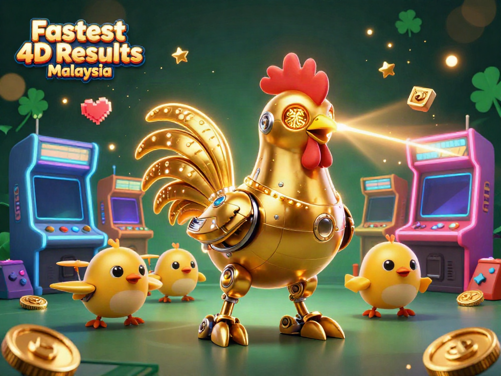 Experience the Fastest 4D Results Malaysia with dynamic casino-themed 3D illustration