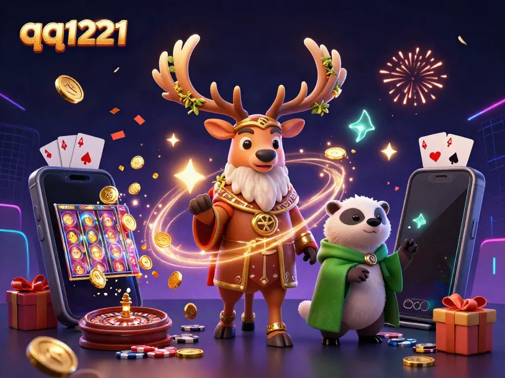 Experience the thrill of qq1221 with a magical casino scene featuring characters and dynamic gaming elements.