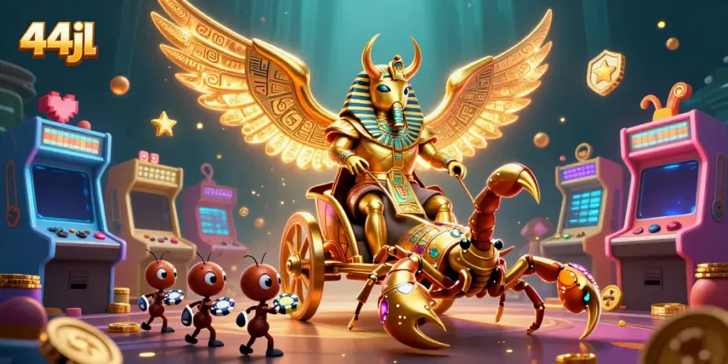 Engage with 44jl's thrilling casino action featuring animated characters and vibrant gaming elements.