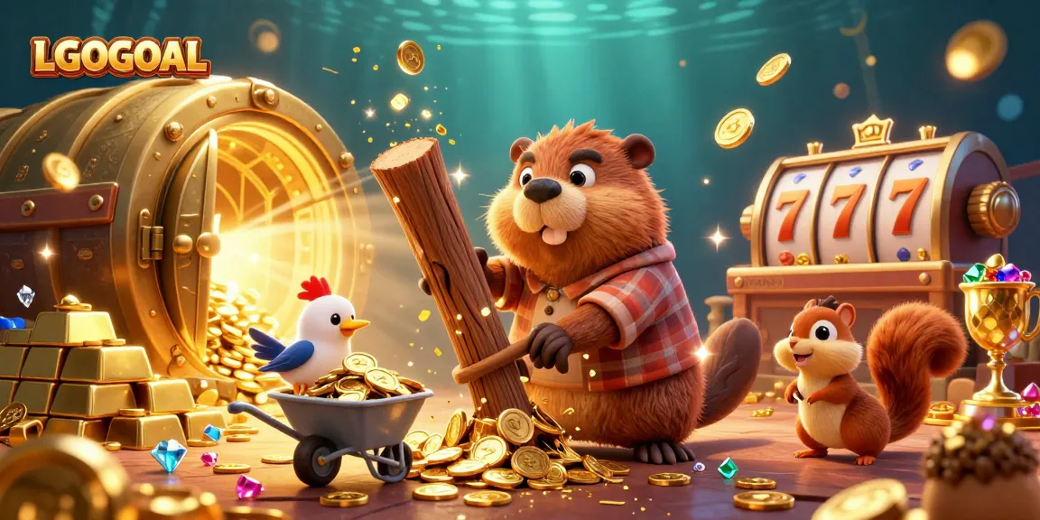 Engage with LGOGOAL's thrilling casino experience highlighted by vibrant characters and slot symbols.