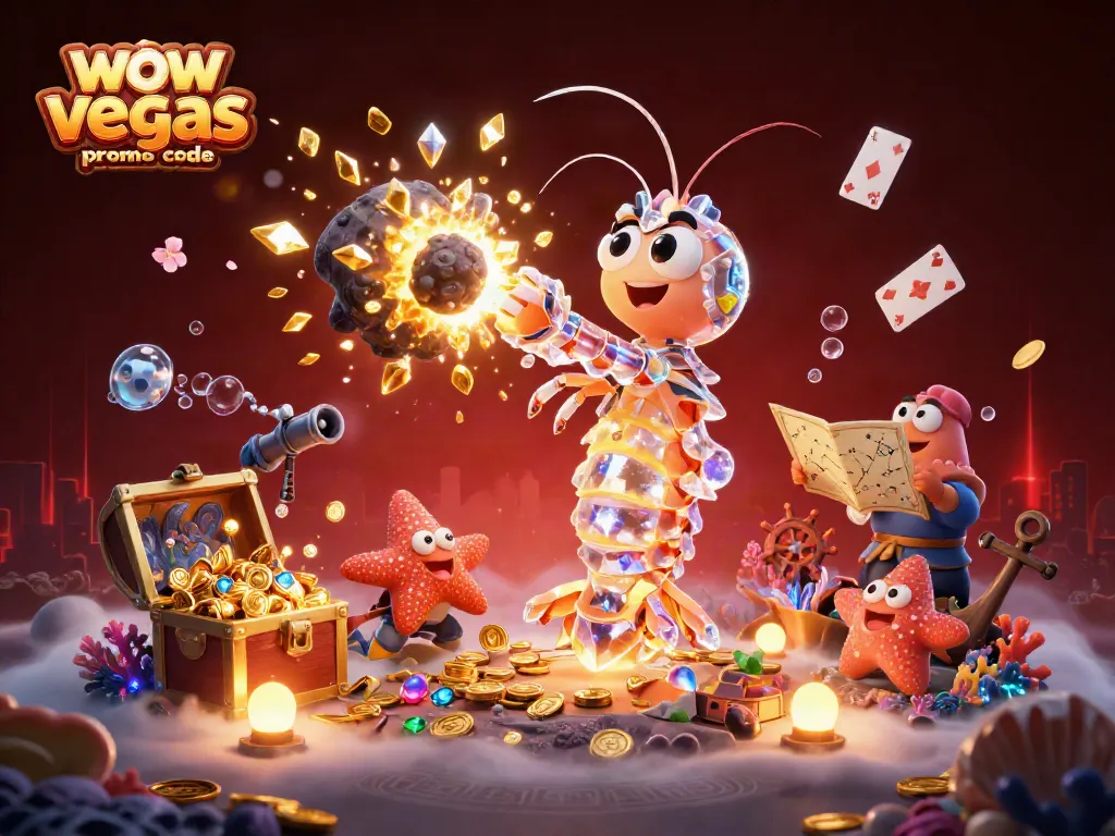 Spin to win with WOW Vegas promo code while a galactic samurai unleashes golden gems and coins!