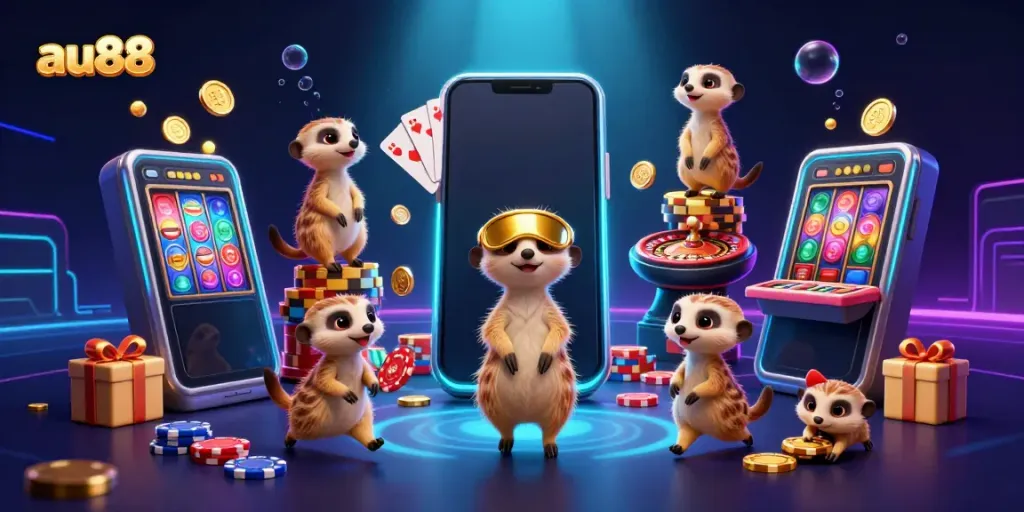 Experience the thrilling action at au88's vibrant casino with dynamic meerkats running games!