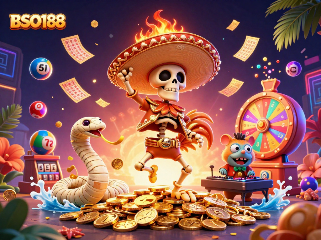 Engage with BSO188 through thrilling lottery experiences with vibrant characters and dynamic game elements.