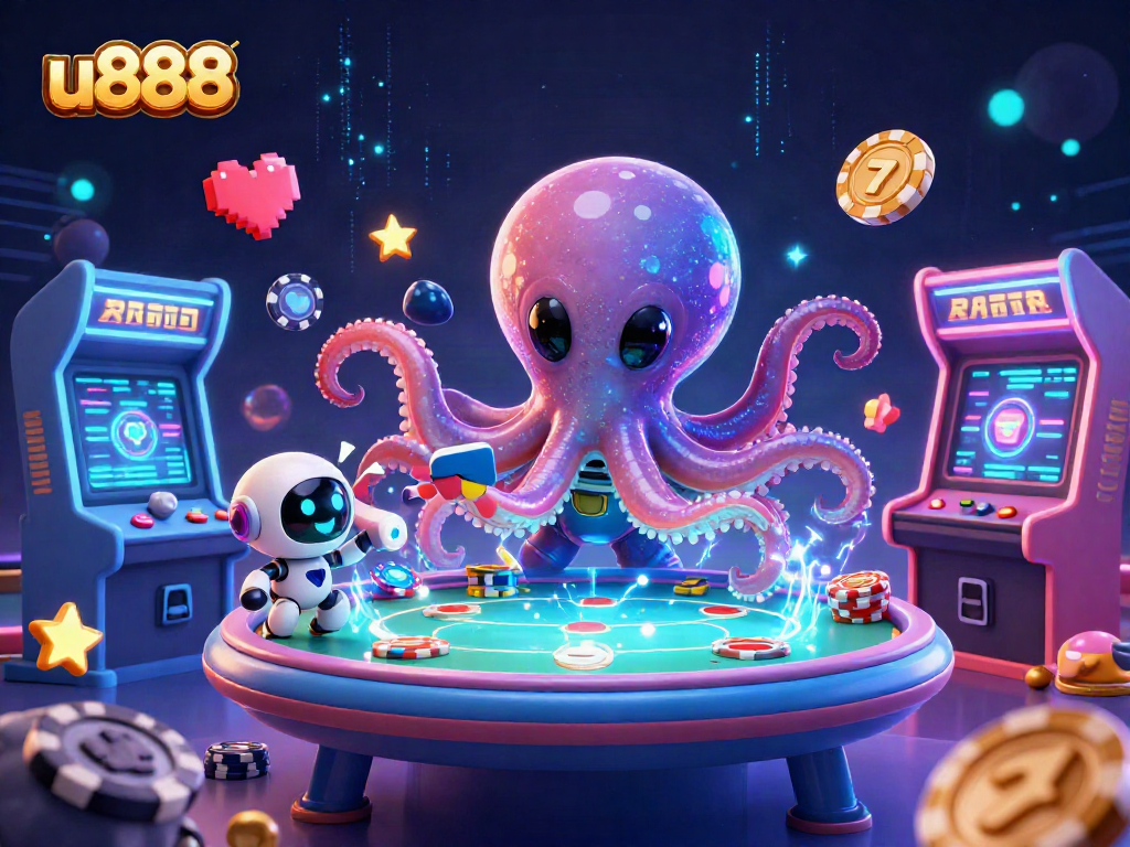 Try your luck with u888 at a dynamic alien gaming scene filled with colorful elements
