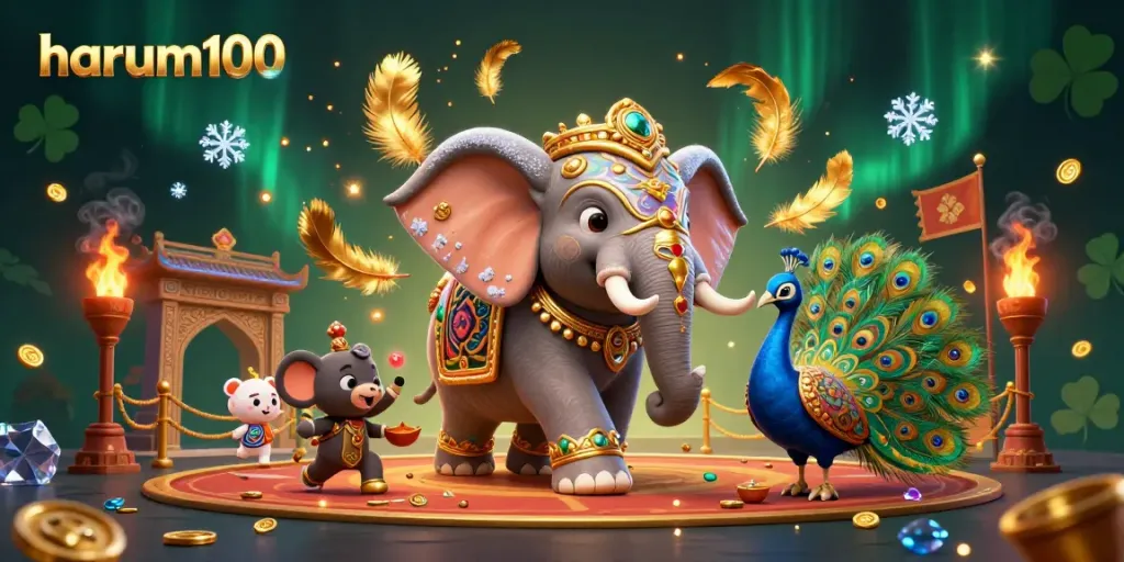 Menangkan permainan slot di Haram100 dengan visual mengesankan dari elemen kasino dan kemewahan warna.